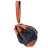 GUCCI GG Bucket Shoulder Bag 124386 Navy Brown Denim Jacquard Leather